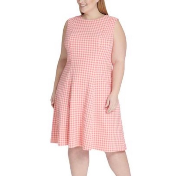 Tommy Hilfiger Pink Gingham Dress SIZE 18 - Picture 1 of 10